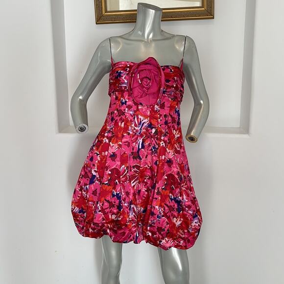 Bcbgmaxazria Strapless Begonia Combo Bubble Dress Size 12 BNWT - Picture 9 of 13